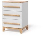 VitaliSpa Kommode Malia, Wei&szlig;/Artisan, 60 x 88 cm | mit 3 Schubladen,...