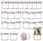 BigDean 24er Set Marmeladenglas 125 ml Sturzglas Einmachglas Einweckglas | TO 66 rot