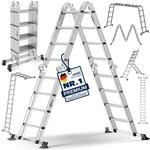 MASKO&reg; Leiter Aluminium 4x4 Stufen, Mehrzweckleiter | - 470 cm | | 150 Kg...