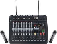 Pronomic Powermake 800 Powermischer - 8-Kanal-Mischpult - 2 UHF-Funkmikrofone -...