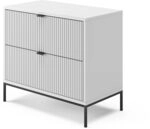 Vicco Nachttisch Eliza, Wei&szlig;, 66 x 60 cm | mit 2 Schubladen, zur Verwendung als