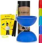 Diabolo Freizeitsport Jonglier-Set Pro mit kugelgelagertem Diabolo (blau),...
