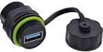 InLine USB-A-Kabelkupplung, mini, IP68 wasserdicht, geschirmt, USB-A Buchse zu