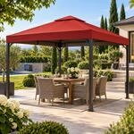 Mojawo Universal Ersatz Dach f&uuml;r Pavillon 3x3 M Farbe Rot Wasserdicht PVC