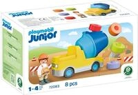 PLAYMOBIL | JUNIOR | Betonmischer | Buntes Baustellenfahrzeug mit Abnehmbarer Trommel
