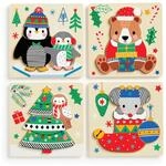 Christmas Set of 4 Wood Puzzles