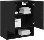 vidaXL Wandschrank 60 x 30 x 70 cm Holzwerkstoff Schwarz Eichen-Optik | Genug...
