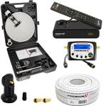 PremiumX Camping Satelliten Anlage Satellitensch&uuml;ssel HD TV Receiver SAT-Finder
