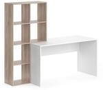 Vicco Schreibtisch Mara, Wei&szlig;/Sonoma, 166.8 x 59 cm | mit seitlichem Regal f&uuml;r