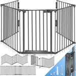 KESSER&reg; Kaminschutzgitter mit T&uuml;r 600 cm Metall Ofenschutzgitter Laufgitter
