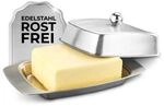 Maximex Edelstahl Butterdose f&uuml;r 250g Butter, Hygienische Butterbeh&auml;lter mit