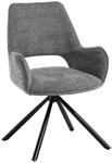 BEAUTY SOFA Drehstuhl TREO Esszimmerstuhl mit Armlehnen, Grau (Raven 13) 