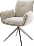 Esszimmerstuhl Nela-Flex Kreuzgestell breit Graphit Webstoff Soft Beige | 360&deg;