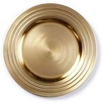 Inge-glas Dekoteller Kunststoff 33 cm x 1 St&uuml;ck Platzteller mit Rillen Metallic