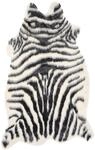Beliani Kunstfell Teppich Zebra schwarz/wei&szlig; &Uuml;berwurf Webpelz Fellform 60 x...