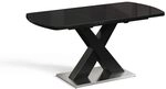 Vicco Esstisch Chinto, Schwarz, 120-160 x 80 cm | ausziehbar, mit X-Gestell und
