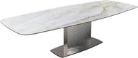 Esszimmertisch Edge Boot 200-300x120 cm Keramik Onyx Pearl Wave Edelstahl 