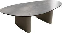DELIFE Wohnzimmertisch Edge Oval 140x75 cm Keramik Beton Grau Ovada |...