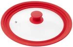 bremermann&reg; Universal-Glasdeckel mit Silikonrand, 30/32/34 cm, gro&szlig; (Rot)