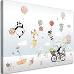 Feeby Bild Auf Leinwand 60x40 cm F&uuml;r Kinder Abstrakt Tiere 1 tlg Modern Bilder