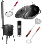 Premium Utschak Kazan 12L Gusseisen &Oslash;40 Uchag 2mm Stahl Rohr Feuerstelle | Set
