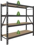 TRUTZHOLM Schwerlastregal Emil 180x190x60 cm 3200 kg aus Stahl Stecksystem 4