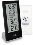 ADE Funkuhr digital mit Temperaturanzeige und Au&szlig;ensensor | Thermometer f&uuml;r...