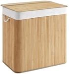 hjh LIVING W&auml;schekorb 3 F&auml;cher, 150 L W&auml;schesammler mit Deckel, Braun |...