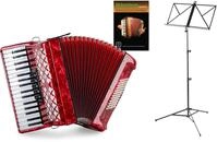 Classic Cantabile 72 Bass Akkordeon "Secondo V" Set Rot, 34 Diskanttasten | 72