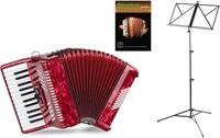 Classic Cantabile 48 Bass Akkordeon "Secondo V" Set Rot, 26 Diskanttasten | 48