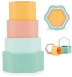 Bieco Silikon Baby Stapelspiel Tropical Vibes Baby Stapelturm ab 1 Jahr 