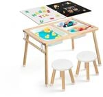 VEVOR Sensorischer Tisch, 7-in-1 Aktivit&auml;tstisch mit 2 Hockern, Doppelseitiger
