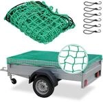 Relaxdays Anh&auml;ngernetz, 1,5 x 2,2 m, mit 6 Haken, Eckmarkierungen, Gummiseil,