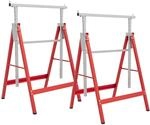 HOMCOM Arbeitsbock 2er Set Belastbarkeit 200 kg Klappbar 80-130 cm Rot 
