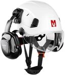 Mustbau Forsthelm EN397 Bauhelm & Schutzhelm mit Visier und Geh&ouml;rsch&uuml;tzern,