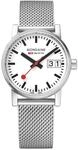 Mondaine - Evo2 MSE.30210.SM - Damen Uhr 30mm - Bahnhofsuhr in Silber mit
