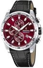 Festina Herrenuhr Chronograph aus Edelstahl und Leder Schwarz | Quarzuhr,...