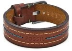 Fossil Herren Leder mit Schnallenverschluss Armband
