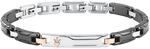 Maserati Ceramic Herrenarmband Kette | Stahl, Schwarz, Silber, Gr&ouml;&szlig;e 18.5 cm