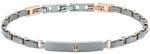 Maserati Titanium Herrenarmband Kette | Stahl, Grau, Rose-Gold, Gr&ouml;&szlig;e 19 + 3...
