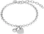 TOM TAILOR - Damen Armband Edelstahl - mit Kristallglas - Herz Anh&auml;nger