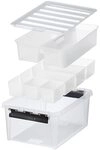 SMARTSTORE CLASSIC 4 BOX MET DEKSEL 38X14X11CM TRANSP. + 4 INZETBAKJES TRANSP...