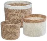Set mit 3 K&ouml;rben &ndash; Jute &ndash; Wei&szlig; &ndash; Atmosphera Designer Innen