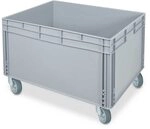 BRB Stapelbeh&auml;lter mit 2 Griffleisten und 4 Rollen, LxBxH 800 x 600 x 545 mm,...