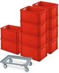 BRB 10er SPAR-Set Euro-Beh&auml;lter PLUS Transportroller, 600x400x320 mm