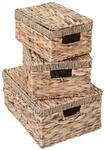 Mendler 3er Set Aufbewahrungsbox HWC-C23, mit Deckel, naturfarben | Truhe,...
