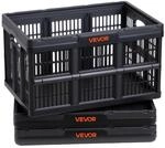 VEVOR Klappbox 45 L 3er-Pack, Faltbare Aufbewahrungsboxen aus Kunststoff, Stapelbare