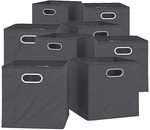 Vicco Faltbox, Anthrazit, 30 x 30 cm | 8er Set, geeignet f&uuml;r Regalsysteme mit