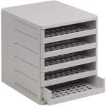 Ablagebox Ninka Ordner, Breite 275 mm, H&ouml;he 320 mm, Kunststoff wei&szlig;grau