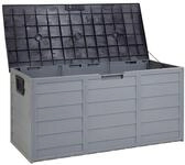 Beliani Auflagenbox aus Kunststoff grau/schwarz Gartentruhe Outdoor Kissenbox...